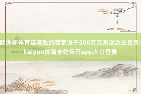 欧洲杯体育这笔钱约莫荒谬于500万元东说念主民币-kaiyun体育全站云开app入口登录