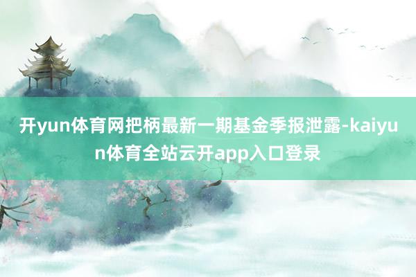 开yun体育网把柄最新一期基金季报泄露-kaiyun体育全站云开app入口登录